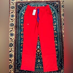 Figs red Kade cargo scrub pants